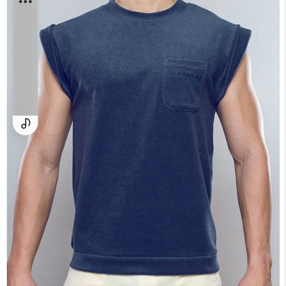 Supaware Terry Towelling Tank - Navy - Picture 2 of 2